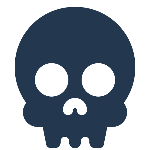 stylized icon of a human skull