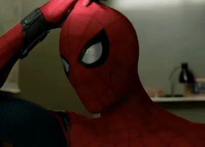 Movie clip of Spider-Man (Tom Holland) removing his mask
